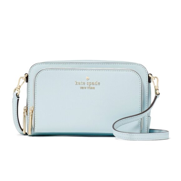 New Kate Spade Staci Dual Zip Around Crossbody Crisp Sky - Picture 1 of 5